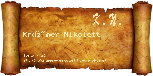 Krámer Nikolett névjegykártya