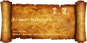 Krámer Nikolett névjegykártya